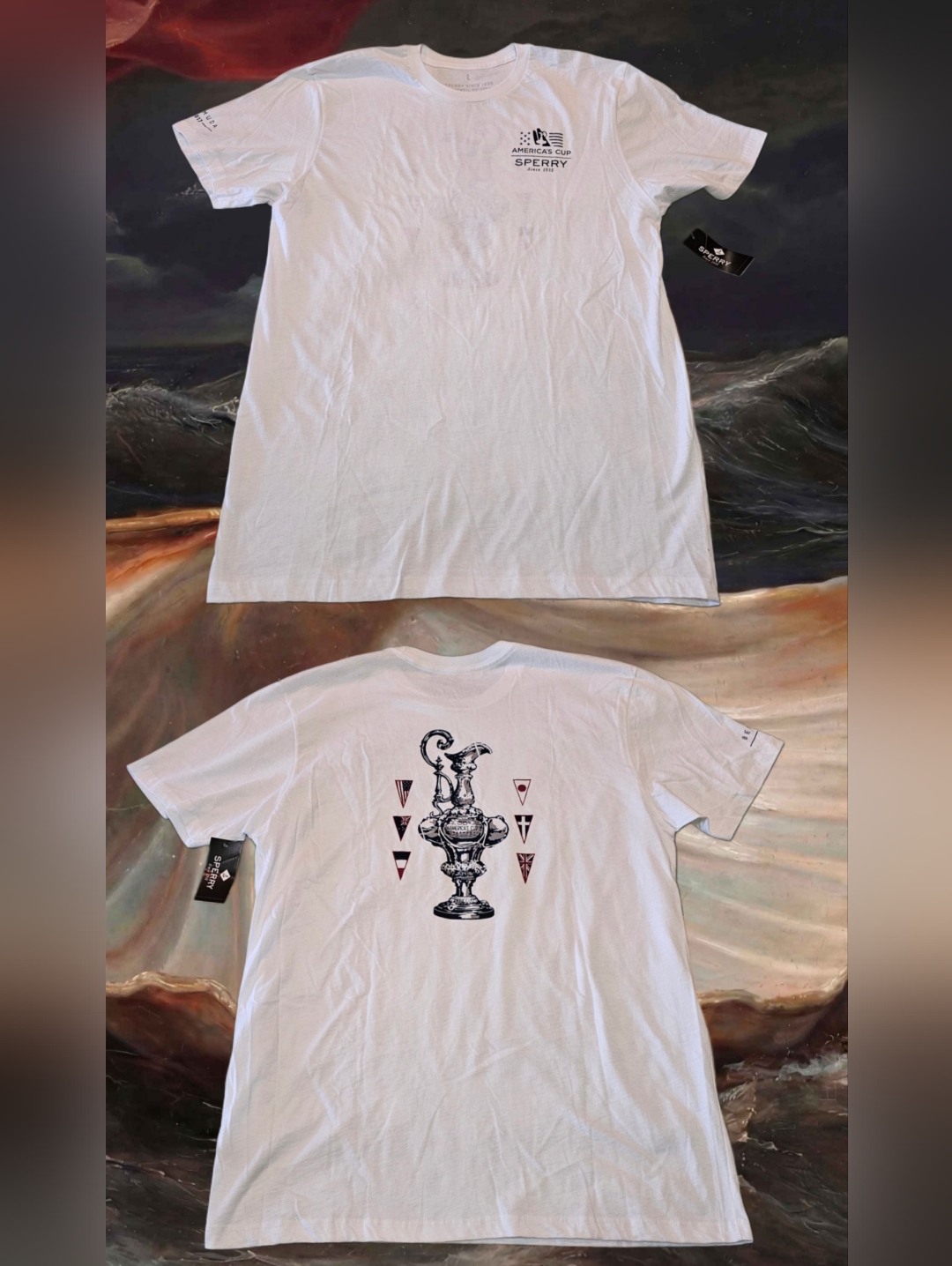 Sperry 35th Americas Cup Bermuda 2017 White TShirt Men Large Sailing Regatta